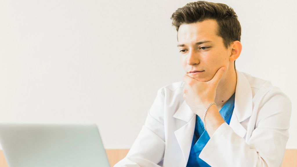 Doctor selecting AI Medical Scribe